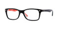 Ray Ban Eyeglasses RX 5184 2479 Top Black On Texture Red 52-18-145