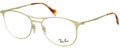 Ray Ban Eyeglasses RX 6254 2754 Gloss Gold 52-17-145