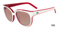 Lacoste Sunglasses L646S 105 White Red 55-17-135