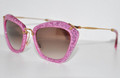 Miu Miu Sunglasses MU 10NS KAC0A6 Pink Glitter Silver 55-24-140