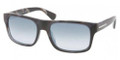 Prada Sunglasses PR 18PS EAR1H2 Striped Blue Horn 56-18-140