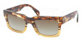 Prada Sunglasses PR 01QS DG61X1 Spotted Brown On Yellow 52-19-140