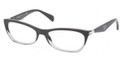  PRADA Eyeglasses PR 15PV ZYY1O1 Blk Grad Transp 53MM