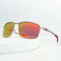 Oakley CONDUCTOR 6 Sunglasses OO4106 Silver/Red 58mm