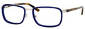 Balenciaga 0110 Eyeglasses 08O9 Blue Ruthenium Gold Horn