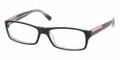PRADA SPORT PS 11AV Eyeglasses 2AF1O1 Blk Crystal 53-16-140