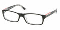 PRADA SPORT PS 11AV Eyeglasses 2AF1O1 Blk Crystal 55-16-140