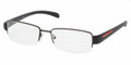 PRADA SPORT PS 55AV Eyeglasses 1BO1O1 Matte Blk 53-17-140