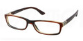 PRADA Eyeglasses PR09OV EAP1O1 Striped Brown Horn 53MM