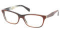 Prada Eyeglasses PR 14PV EAP1O1 Striped Br Horn 53MM