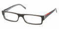 Prada Sport Eyeglasses PS 01AV ZXX1O1 Blk Transp 53MM