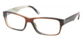 PRADA Eyeglasses PR 16MV EAP1O1 Striped Br Horn 53MM