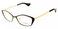 MIU MIU Eyeglasses MU 53LV LAZ1O1 Antique Gold Blk 52MM