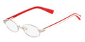 NIKE Eyeglasses 5565 045 Shiny Slv Red Wht 43MM
