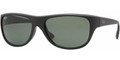 Ray Ban RB4138 Sunglasses 601S MATTE Blk CRYSTAL Grn