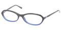 PRADA PR 05OV Eyeglasses EAF1O1 Blk Opal Blue 53-16-135
