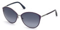 TOM FORD Sunglasses FT0320 14B Shiny Light Ruthenium / Grad Smoke 59MM