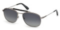 TOM FORD Sunglasses FT0339 14D Shiny Light Ruthenium / Smoke Polarized 57MM
