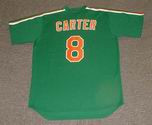 GARY CARTER New York Mets 1985 Majestic "St. Patrick's Day" Baseball Throwback Jersey - BACK