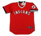 CLEVELAND INDIANS 1970s Majestic Cooperstown Throwback Baseball Jersey