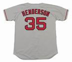 RICKEY HENDERSON Boston Red Sox 2002 Away Majestic Baseball Throwback Jersey - Back
