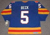 BARRY BECK Colorado Rockies 1978 CCM Vintage Throwback NHL Hockey Jersey - BACK