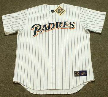 Men's Mitchell and Ness San Diego Padres #19 Tony Gwynn Authentic White/Blue  Strip Throwback MLB
