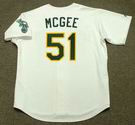 WILLIE McGEE Oakland Athletics 1990 Home Majestic Baseball Throwback Jersey - BACK