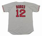 ELLIS BURKS Boston Red Sox 1990 Majestic Throwback Away Baseball Jersey