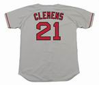 ROGER CLEMENS Boston Red Sox 1990 Majestic Throwback Away Baseball Jersey