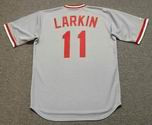BARRY LARKIN Cincinnati Reds 1987 Majestic Cooperstown Away Baseball Jersey
