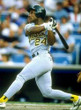 RICKEY HENDERSON Oakland Athletics 1990 Away Majestic Baseball Throwback Jersey - ACTION