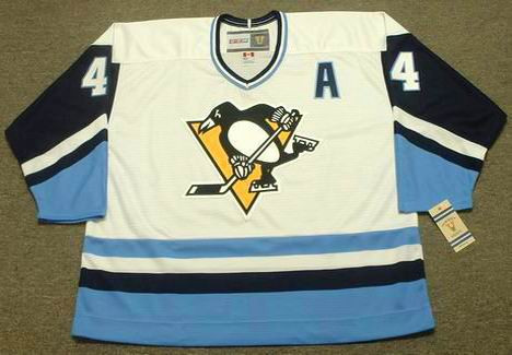 Dave Burrows 1977 Pittsburgh Penguins NHL Throwback Hockey Home Jersey - FRONT