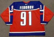SERGEI FEDOROV 2002 Team Russia Nike Olympic Throwback Hockey Jersey