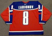 IGOR LARIONOV 2002 Team Russia Nike Olympic Throwback Hockey Jersey