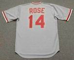 PETE ROSE Cincinnati Reds 1975 Away Majestic Baseball Throwback Jersey - BACK