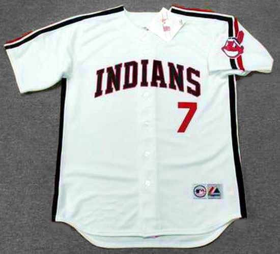 Men's Majestic Cleveland Indians #7 Kenny Lofton Replica Navy Blue  Alternate 1 Cool Base MLB Jersey