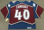 2001 CCM Vintage Throwback ALEX TANGUAY Avalanche Jersey - BACK