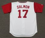 CHICO SALMON Cleveland Indians 1967 Majestic Cooperstown Home Baseball Jersey