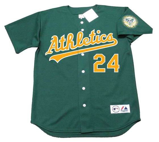 RICKEY HENDERSON Oakland Athletics 1995 Majestic Throwback Baseball
