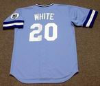 FRANK WHITE Kansas City Royals 1985 Away Majestic Throwback Baseball Jersey - BACK