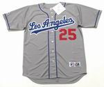 RICKEY HENDERSON Los Angeles Dodgers 2003 Away Majestic Baseball Throwback Jersey - FRONT