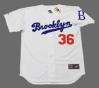 DON NEWCOMBE Majestic Throwback Home Brooklyn Dodgers Shirt - FRONT