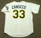 JOSE CANSECO Oakland Athletics 1989 Home Majestic Baseball Throwback Jersey - BACK