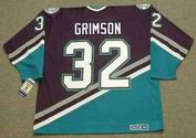 STU GRIMSON Anaheim Mighty Ducks 1998 Away CCM NHL Vintage Throwback Jersey - BACK