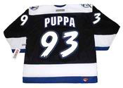 Daren Puppa 1994 Tampa Bay Lightning NHL Throwback Away Jersey - BACK