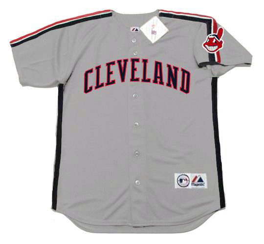 CLEVELAND INDIANS 1990's Majestic Throwback Road Baseball Jersey Custom Throwback Jerseys