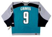2001 San Jose Sharks CCM Vintage ADAM GRAVES NHL throwback jersey - BACK