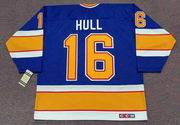 Brett Hull 1991 St. Louis Blues CCM Vintage NHL Throwback Hockey Jersey - BACK