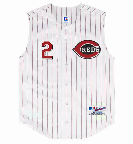 Deion Sanders Cincinnati Reds 2001 Home Russell Authentic Throwback Jersey